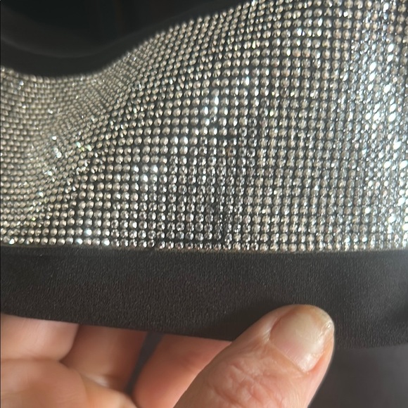 Lulu's Black and Silver Off-Shoulder Dress - Picture 5 of 5